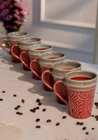 Pink-Green Pigeon Mugs - Handcrafted