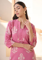 Rose Printed Suit Set with Dupatta