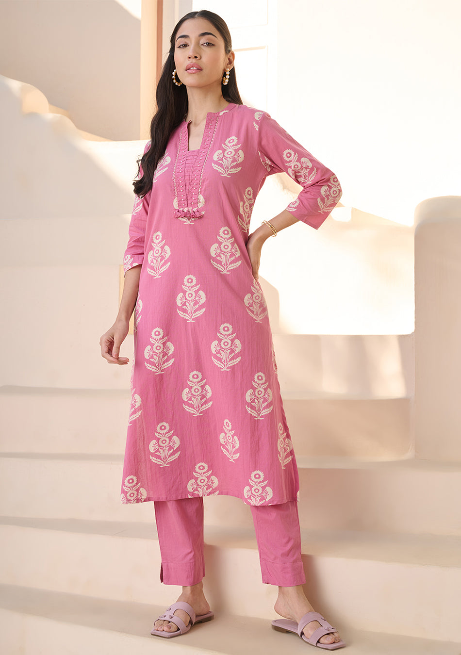 Ammanya Rose Printed Suit Set with Dupatta
