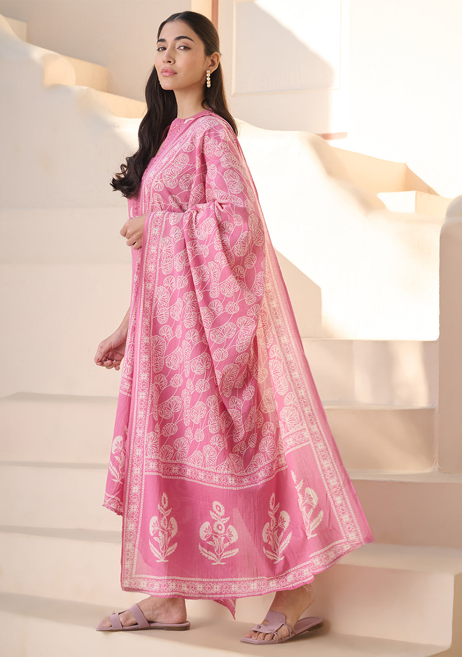 Ammanya Rose Printed Suit Set with Dupatta