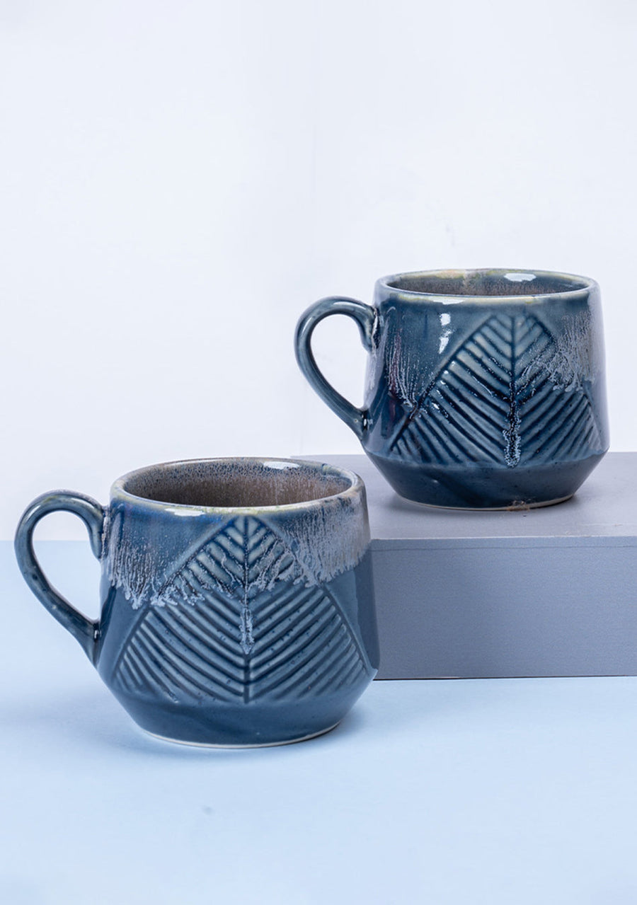 Gnatcatcher Blue Ceramic Mugs Set - Handcrafted