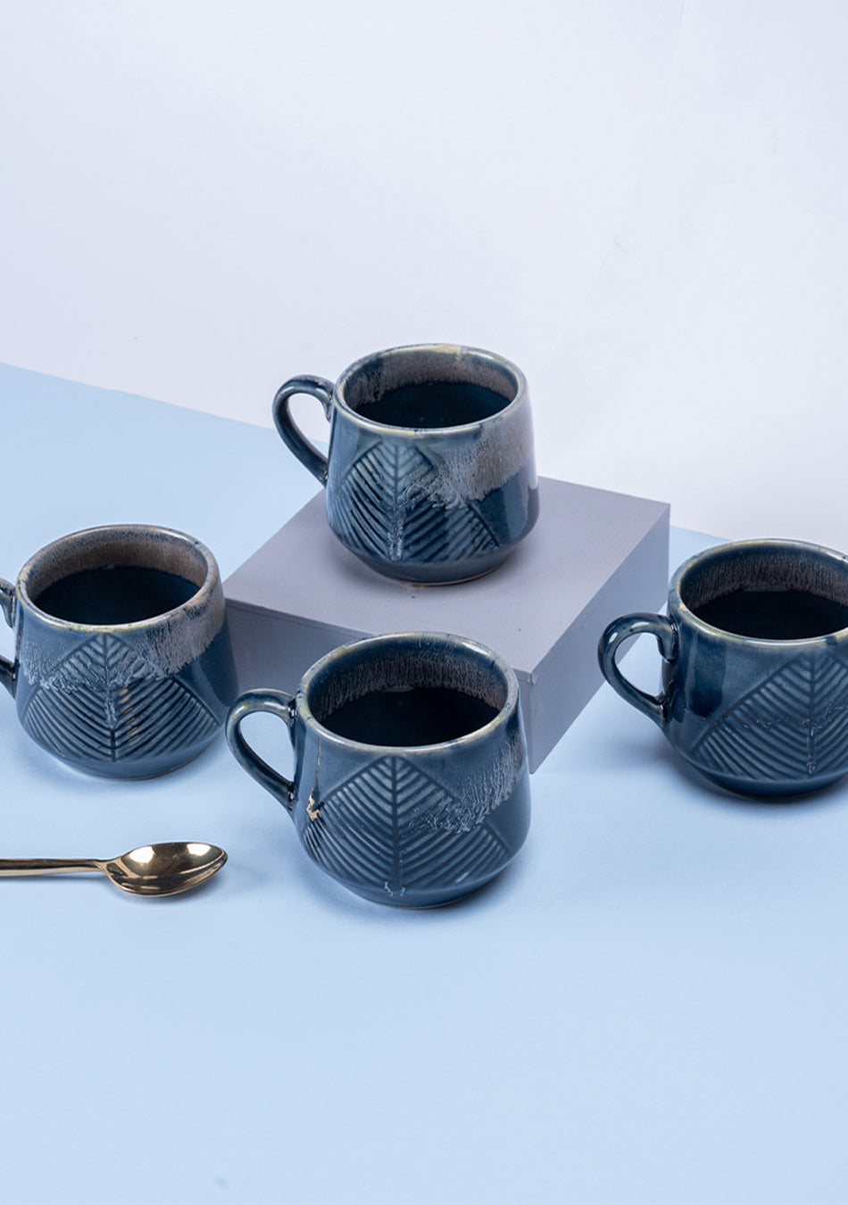 Gnatcatcher Blue Ceramic Mugs Set - Handcrafted