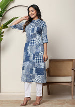 Indigo Patchwork Printed Kurta
