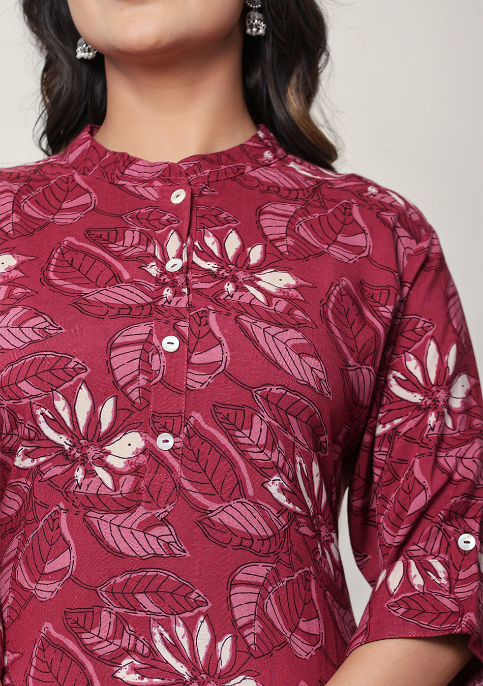 Ammanya Maroon Floral Kurta