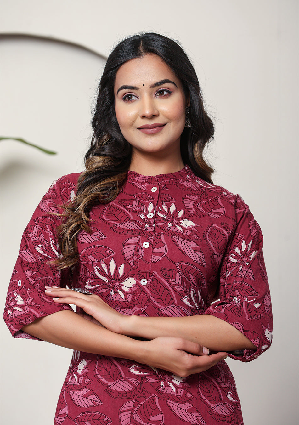 Ammanya Maroon Floral Kurta