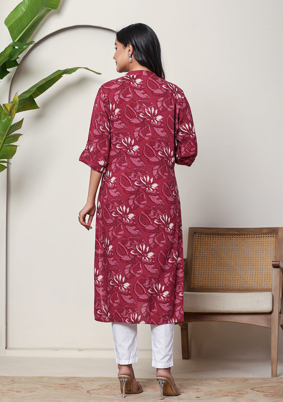 Ammanya Maroon Floral Kurta