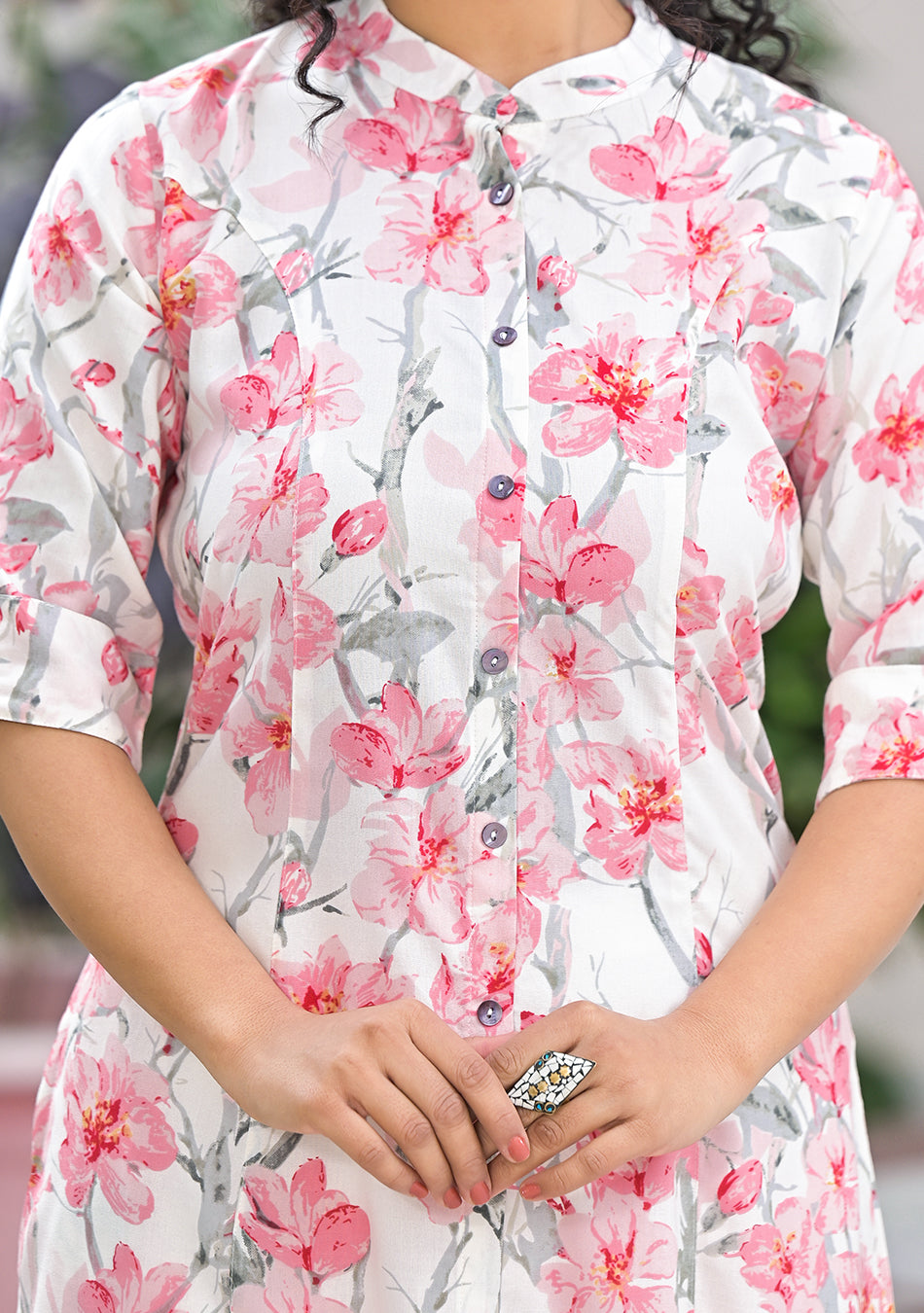 Ammanya Ivory Floral Printed Kurta | Women's Ethnic Wear