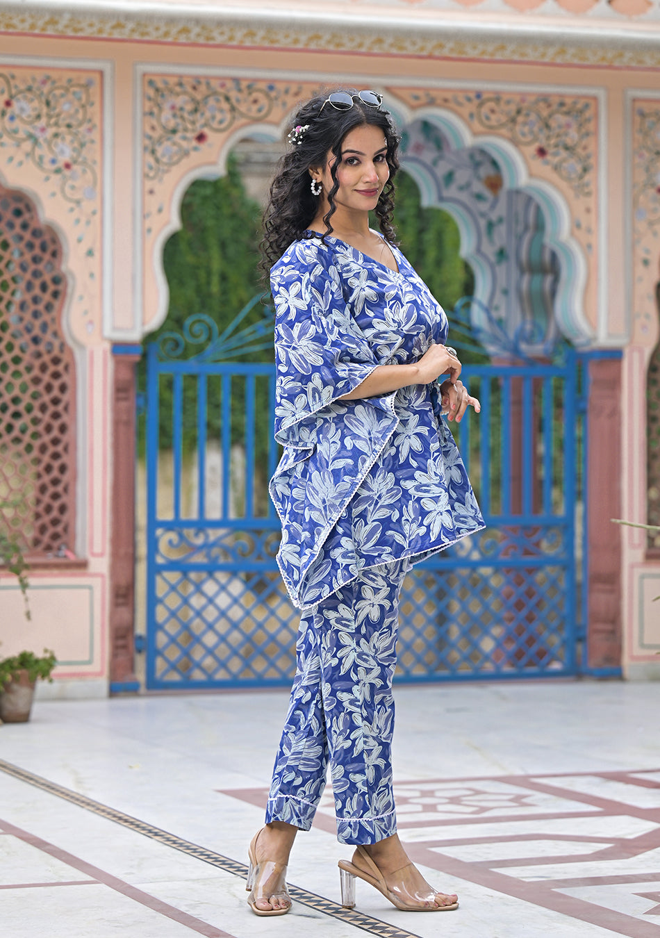 Ammanya Indigo Lily Luxe Kaftan Co-Ord Set