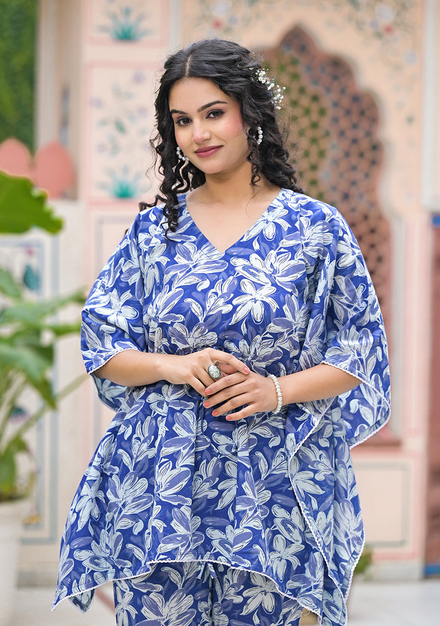 Ammanya Indigo Lily Luxe Kaftan Co-Ord Set
