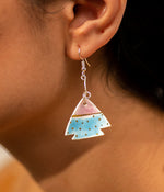 Pink-Blue Tree Earrings