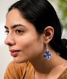 Blue Petal Porcelain Earrings