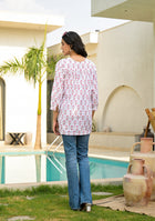 White Printed cotton Top