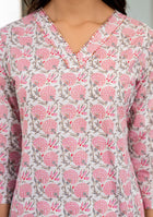 Pink Blossom Print Kurta