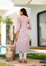 Pink Blossom Print Kurta