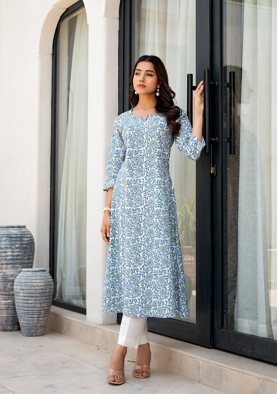 Azure Blossom Kurta