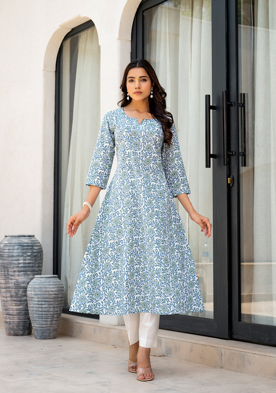 Azure Blossom Kurta