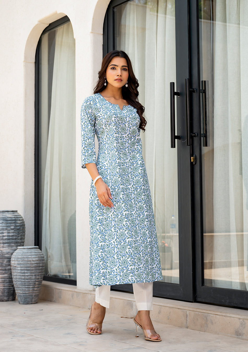 Azure Blossom Kurta