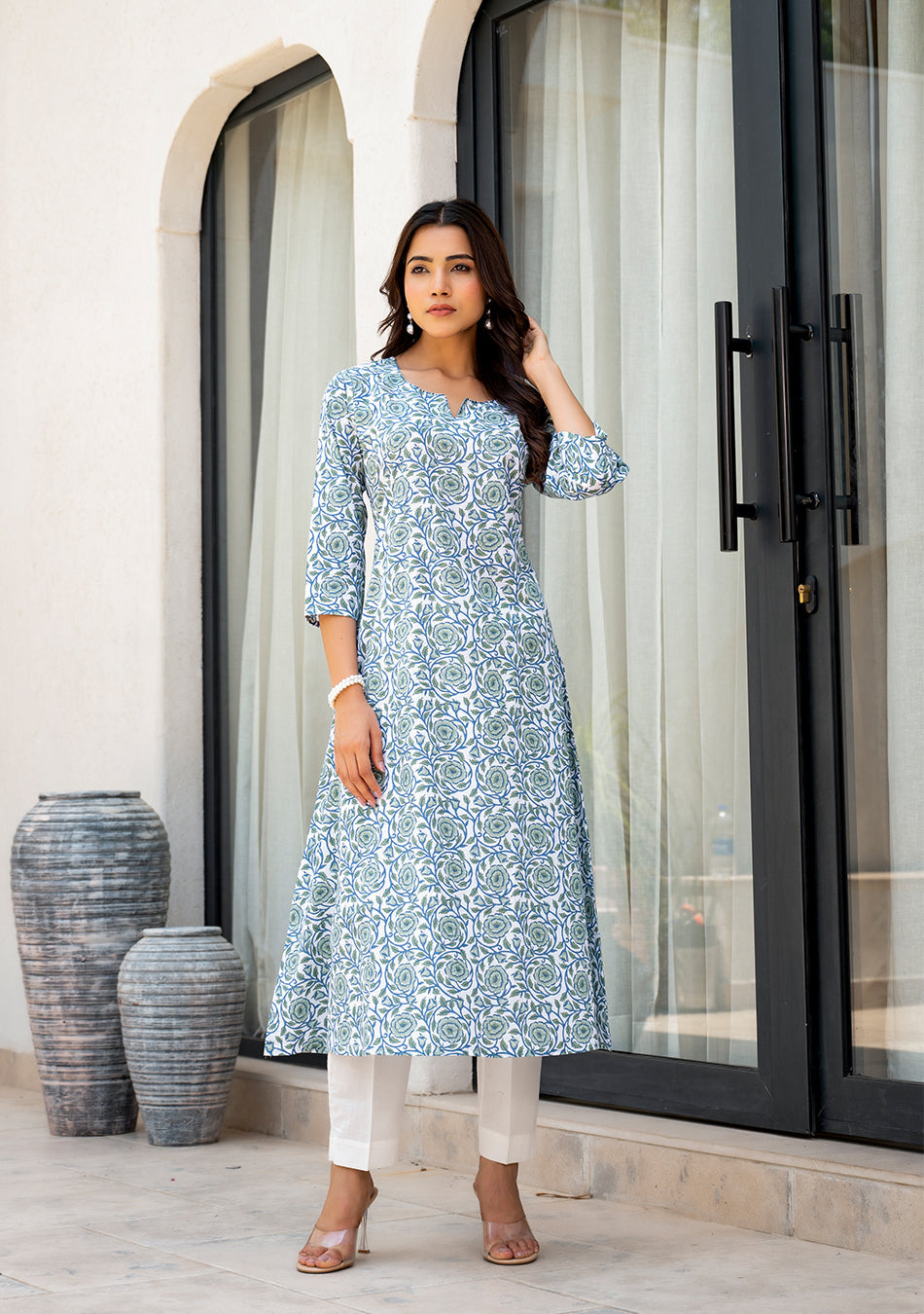 Azure Blossom Kurta