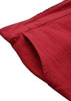 Maroon Straight Fit Solid Regular Pant