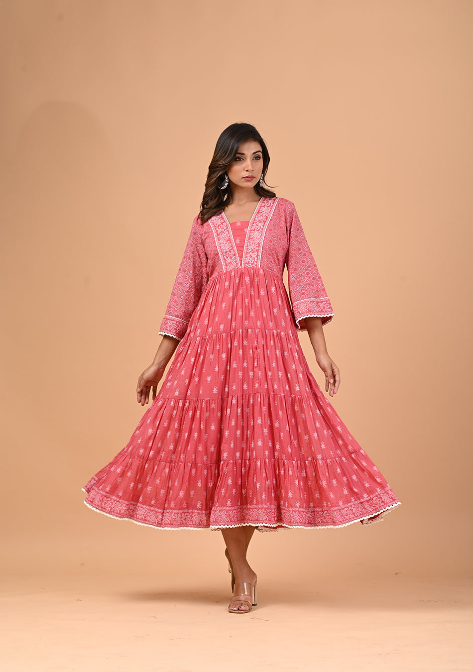 Aravalii Dusk Rose Voil Dress