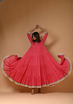Dark Pink Voil Tiered Dress