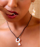 White butterfly Earring with key Pendant