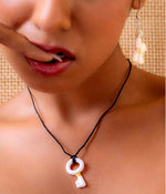 White butterfly Earring with key Pendant