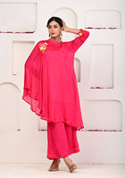 Magenta Bliss Kaftan Set with Hand Embroidery