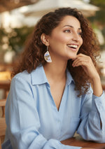 Intricate Pink-Blue Hemisphere  Earrings