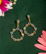 Labradorite Gold-Plated Loop Earrings - Small