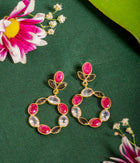 Ruby & Rose Quartz Gold-Plated Earrings