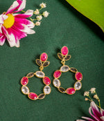 Ruby & Rose Quartz Gold-Plated Earrings