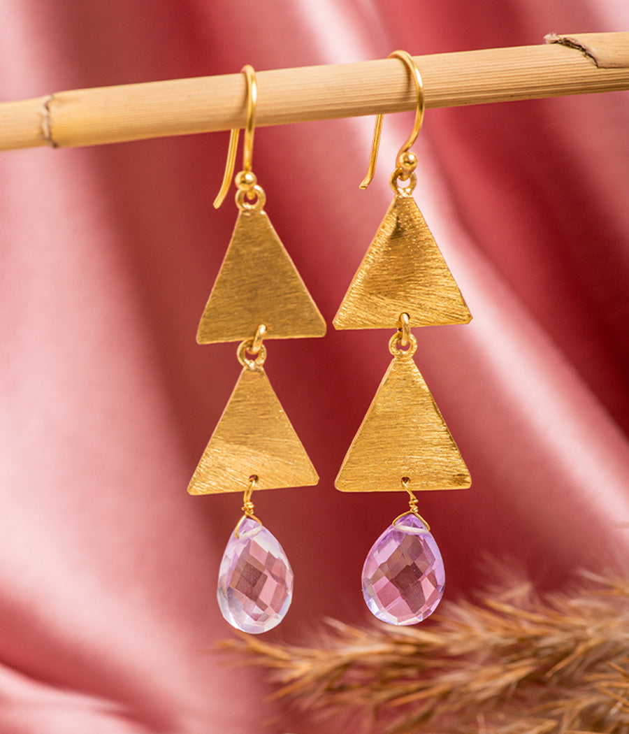 Amethyst Gold-Plated Earrings