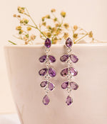 Amethyst Flower Drop Earrings