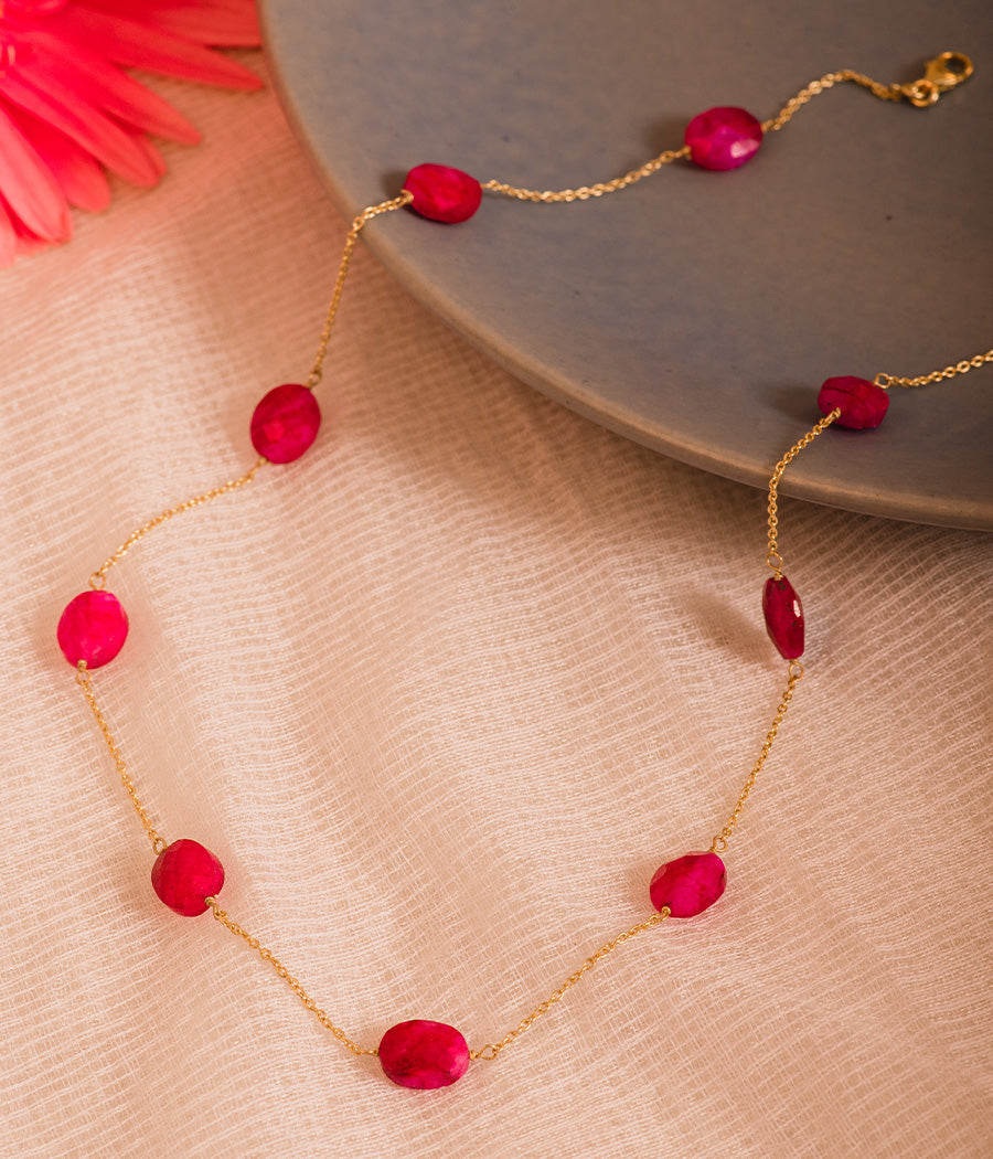 Ruby Gold Plated Necklace