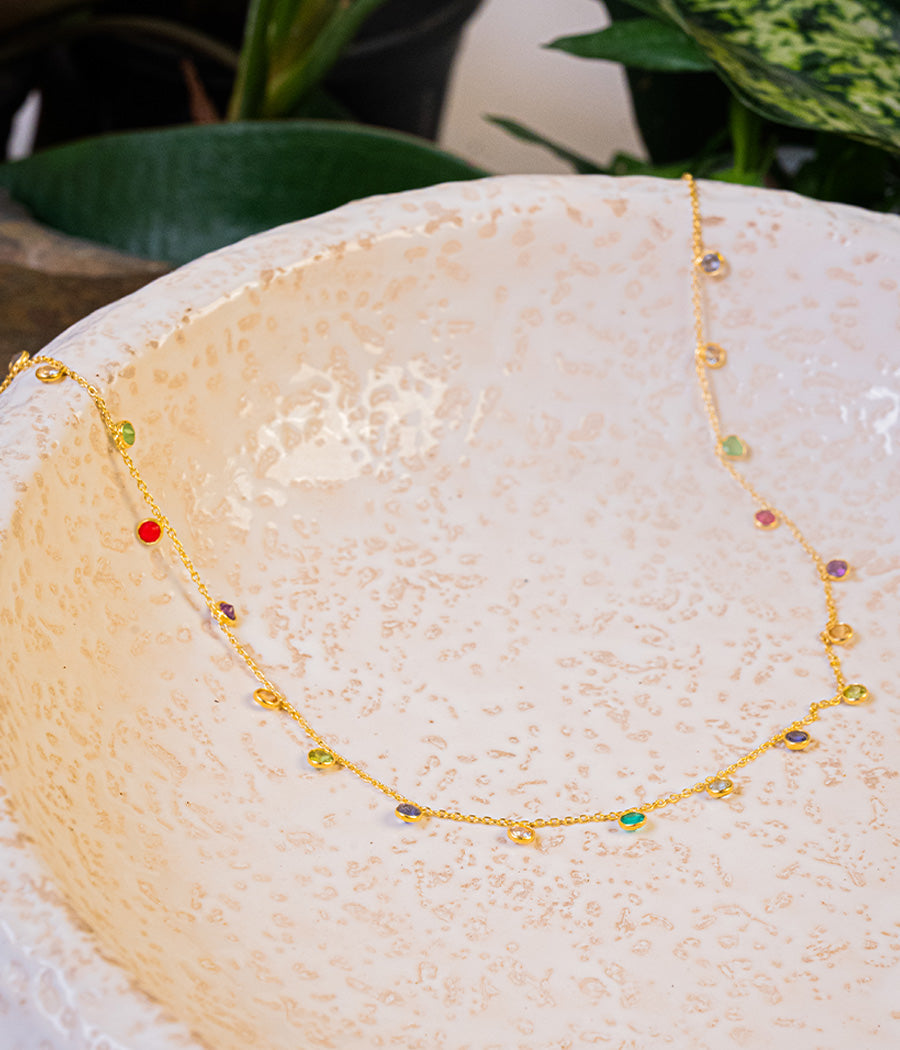 Eternal Love Necklace with Semi-Precious Gems