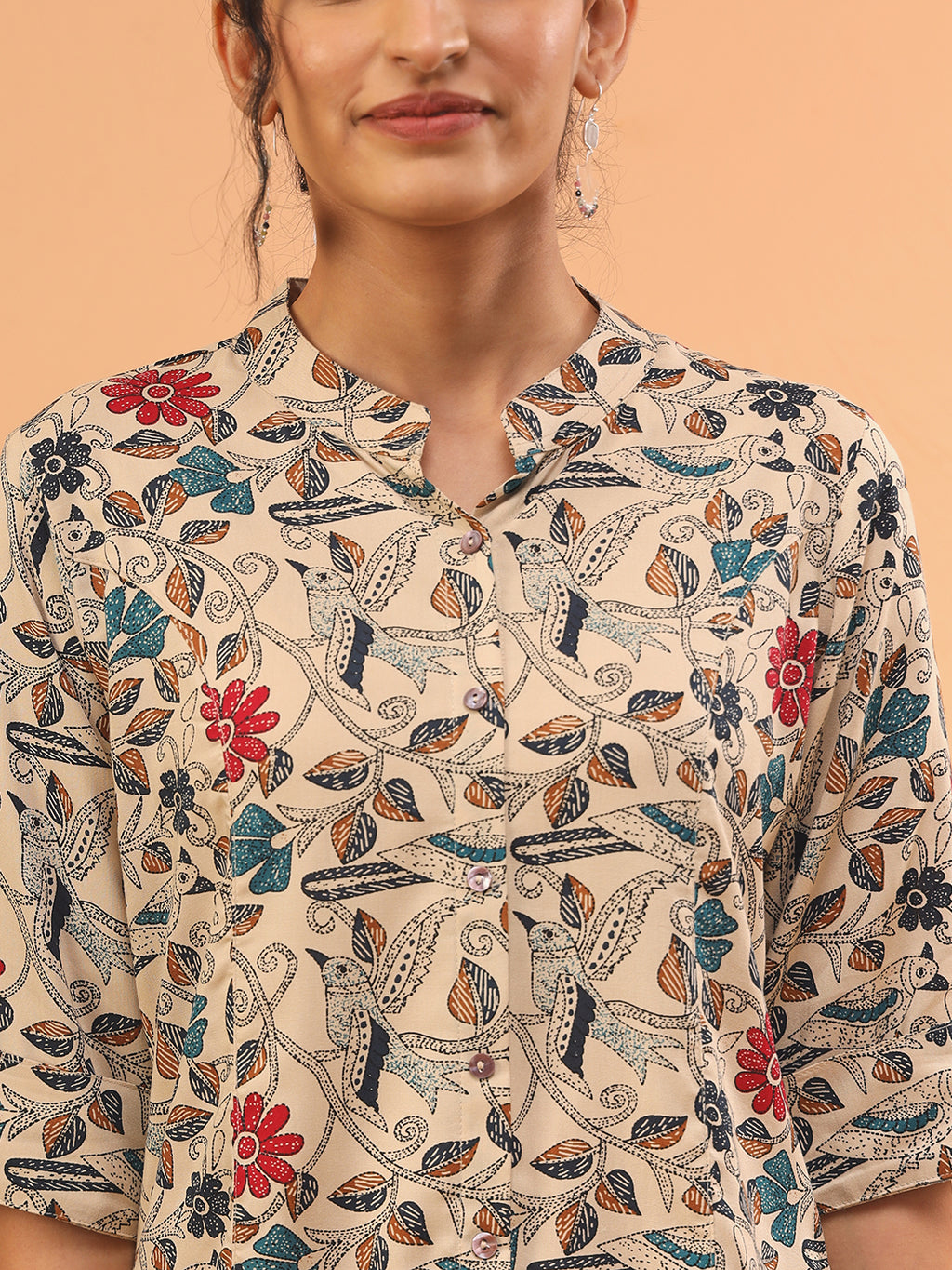 Ammanya Multi Floral Beige Top