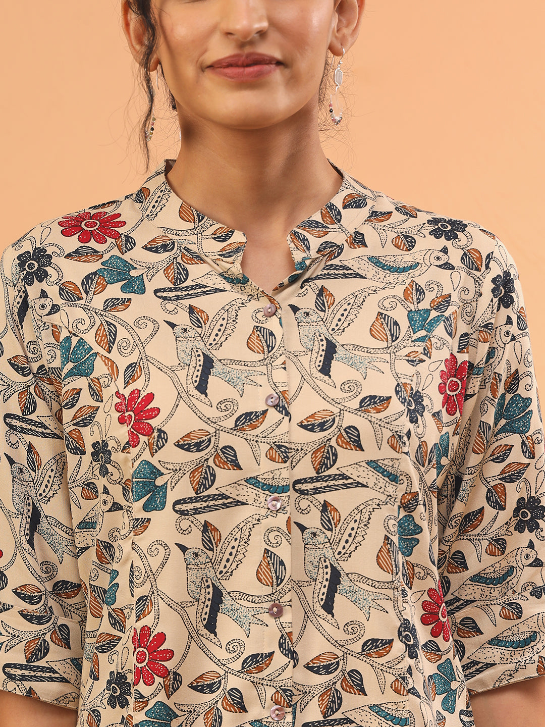 Ammanya Multi Floral Beige Top