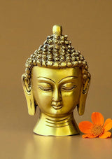 Antique Brass Budha Bust
