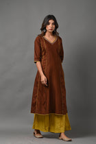 Brown and Mustard Kurta with Palazzo