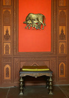Antique Brass Kamdhenu with Calf Wall Hanging