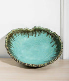 Aquamarine Seaweed Crumpled Serving Bowls
