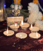 White Swastic Diya Set of 6