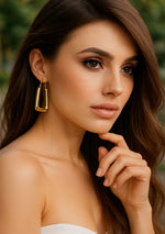 Modern Arch Hoops Earrings