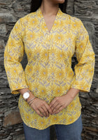 Sunflare Bloom Pleated Top