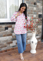Pink Ivy Pleated Top