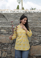 Sunflare Bloom Pleated Top