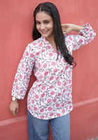 Pink Ivy Pleated Top