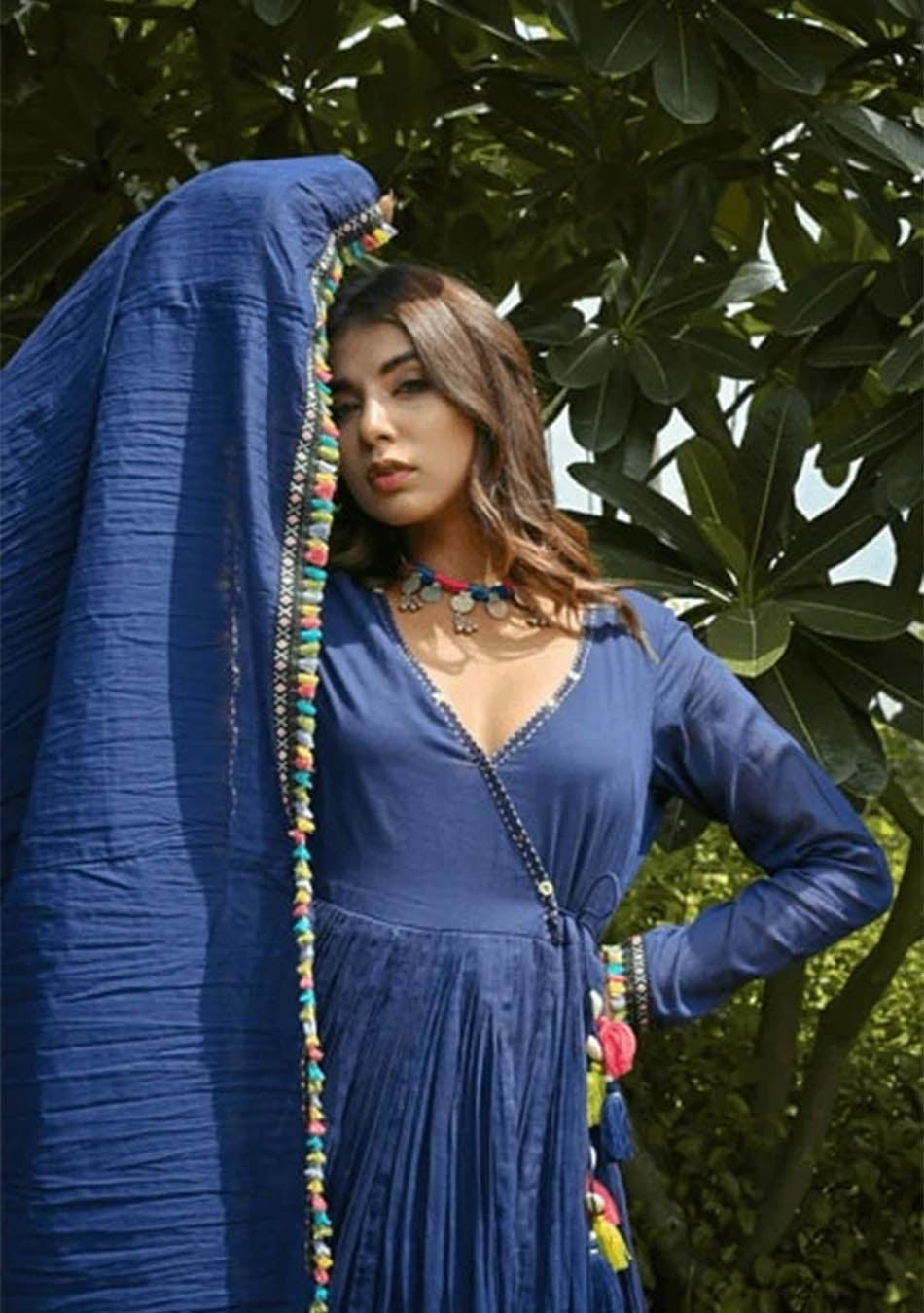 Ammanya Navy Blue Mull Dress