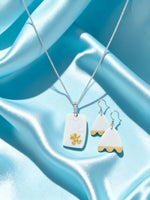 Pure Elegance White Earring and Pendant Set